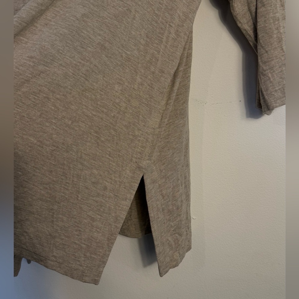 J. Jill Wearever Collection Oatmeal 3/4 Sleeve Tunic Blouse Women’s Large - Picture 3 of 6